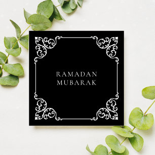 Eleganter Vintager Ramadan Black Frame Gruß Feiertagskarte