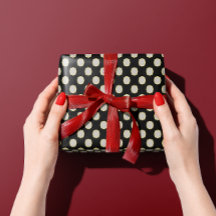 Eleganter Vintager Retro-Schwarz-Weiß-Polka-Dot