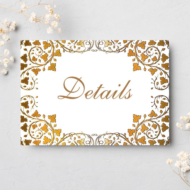 Eleganter Vintager Rokoko formale klassische Hochz Begleitkarte (Elegant Classy Formal Floral Wedding Enclosure Card)