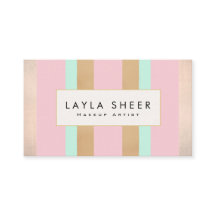 Eleganter Vintager Rosa- und Goldgestreifter Makeu