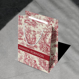 Eleganter Vintager Rottöckchen Mittlere Geschenktüte