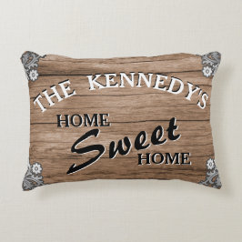 Eleganter Vintager rustikaler hölzerner Zierkissen