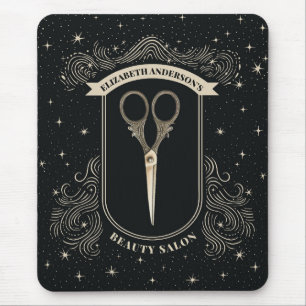 Eleganter Vintager Scheren Friseur Mousepad