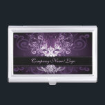 Eleganter Vintager Schwarz-Weiß-Rahmen 2 Visitenkarten Dose<br><div class="desc">Eleganter,  lila und weißer Farbton,  Vintager verzierter Rahmen mit Blumen. Elegante coole und Wirble Visitenkartenvorlage.</div>
