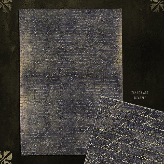 Eleganter, Vintager, schwarzer handgeschriebener B Seidenpapier (Von Creator hochgeladen)