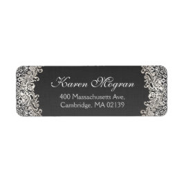 Eleganter Vintager SilberDamasee Dark Linen Look