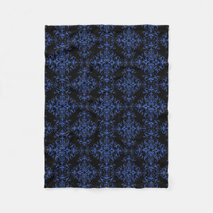 Eleganter Vintager Stil Damask Blau Fleecedecke