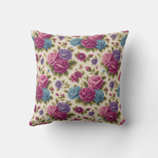 Eleganter Vintager stilvoller romantischer Blumenc Kissen