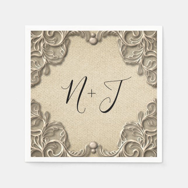 Eleganter Vintager Südklassecharakter Serviette (Vorderseite)