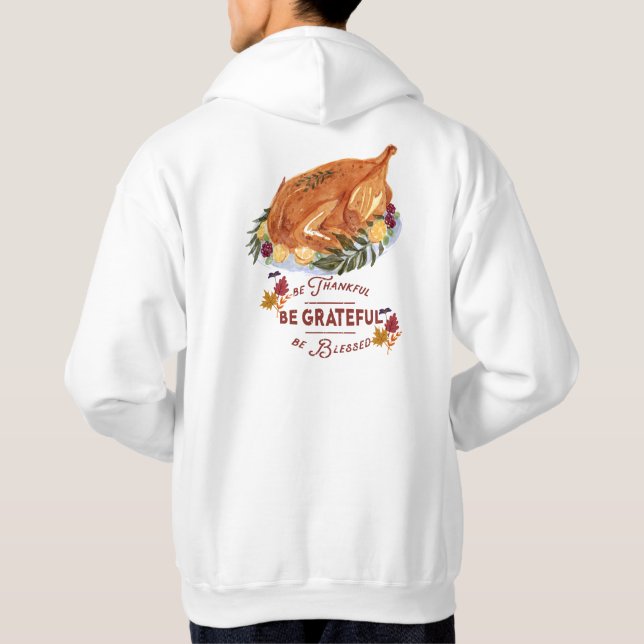 eleganter Vintager Truthahn-Erntedank Hoodie (Rückseite)