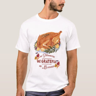 eleganter Vintager Truthahn Erntedank T - Shirt