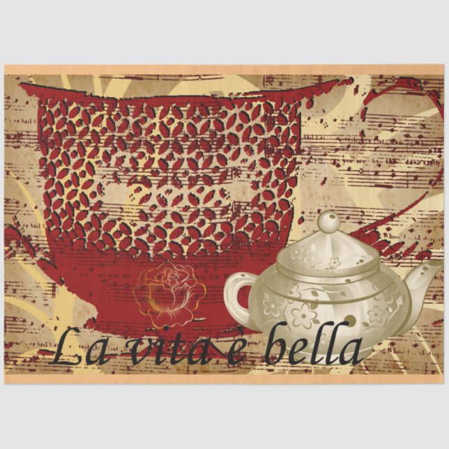 Eleganter Vintager Urlaub Seidenpapier (Vorderseite)