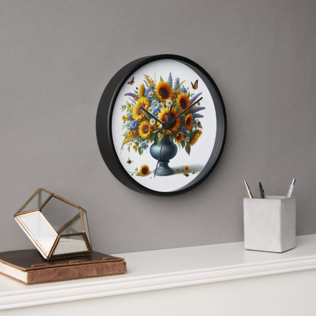 Eleganter Vintager Urwald mit Blume Uhr (Büro)