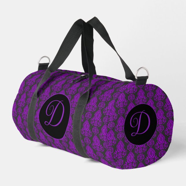 Eleganter, Vintager, Viktorianischer Damaske Perso Duffle Bag (Linke Seite)