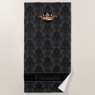 Eleganter, Vintager, Viktorianischer Damaske Perso Strandtuch