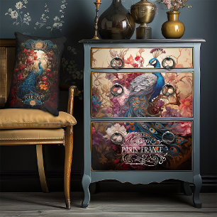 Eleganter Vintager Viktorianischer Decoupage Boho Seidenpapier
