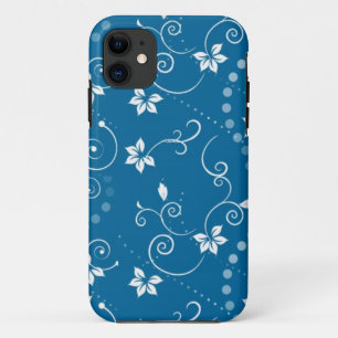 Eleganter Vintager Wirbler blauer BlumeniPhone Case-Mate iPhone Hülle