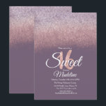 Eleganter Violet Blush Pink Ombre Glitzer Sweet 16 Einladung<br><div class="desc">Diese eleganten Sweet 16 Birthday Einladungen verfügen über einen Imitat-Glitzer in Rosa und Violett</div>