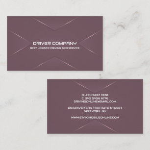Eleganter violetter Chauffeur Visitenkarte