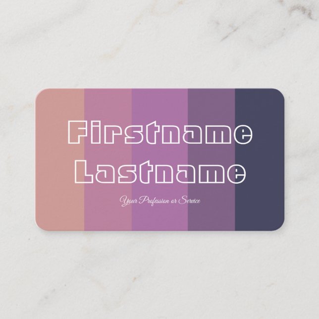 Eleganter violetter Farbpalettenkalligraphie QR-Co Visitenkarte (Vorderseite)