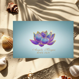 Eleganter violetter Glitter-Lotus-Blume Blau Visitenkarte