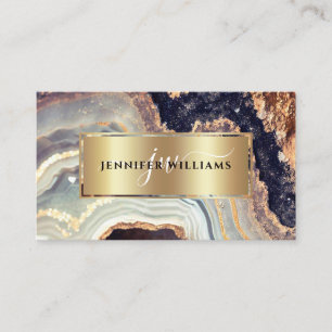 Eleganter violetter Goldmarmor-Achat-Geoden-QR-Cod Visitenkarte