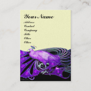 ELEGANTER VIOLETTER PFau Schwarz Cream Perle Visitenkarte