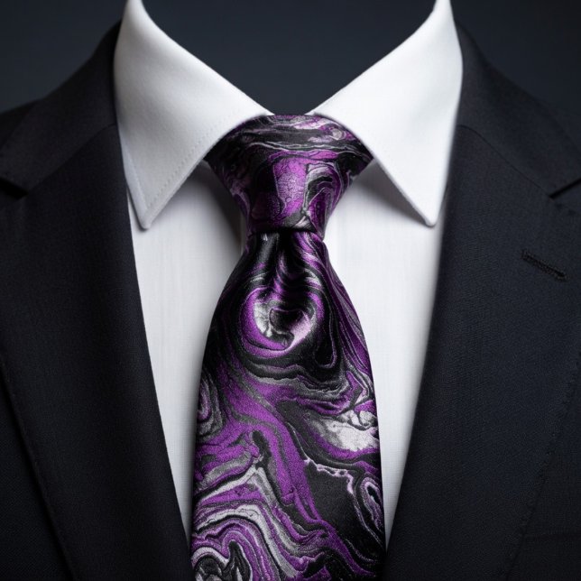 Eleganter violetter und schwarzer Marmor mit Wirbe Krawatte (Von Creator hochgeladen)