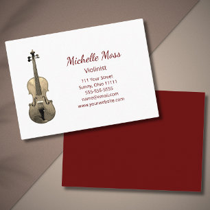 Eleganter Violin Beruflich Violinist Musiker Visitenkarte