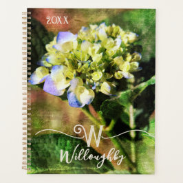 Eleganter "W" Monogram Floral Hydrangea Planer