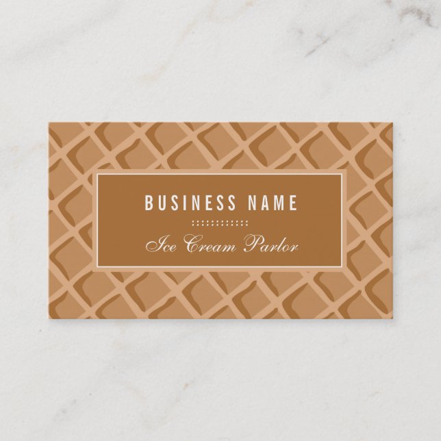 Eleganter Waffelkone, Eiscreme Visitenkarte (Vorderseite)