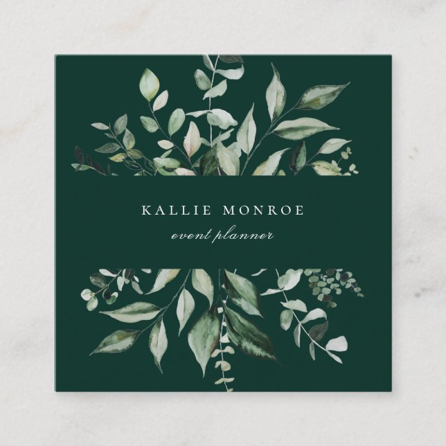 Eleganter Wald-Wald Quadratische Visitenkarte (Vorderseite)