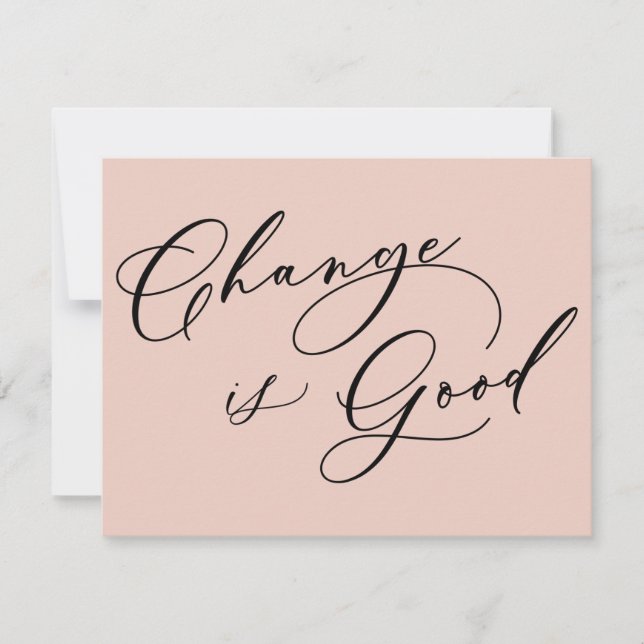 Eleganter Wandel ist eine Ankündigung über die Bew (Vorderseite)