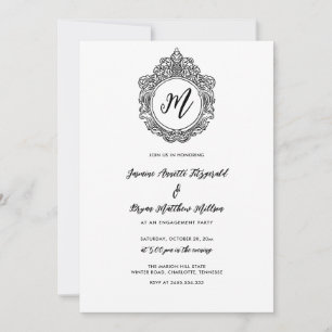Eleganter Wappen Engagement Party Chic Einladung