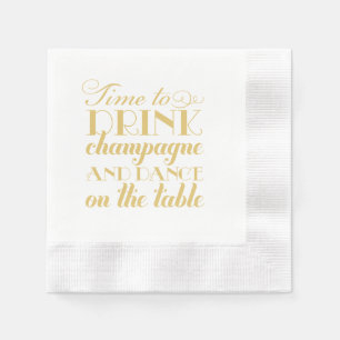 Eleganter warmer Gold Champagner Tanz Hochzeit Serviette