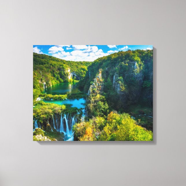 Eleganter Wasserfall landschaftlich, Kroatien Leinwanddruck (Vorderseite)