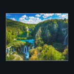 Eleganter Wasserfall landschaftlich, Kroatien Postkarte<br><div class="desc">Travertine-Kaskaden auf dem Korana-Fluss,  Plitvice Seen Nationalpark,  Kroatien | Ruß Bishop / DanitaDelimont.com</div>