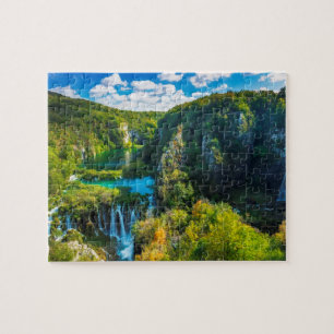 Eleganter Wasserfall landschaftlich, Kroatien Puzzle