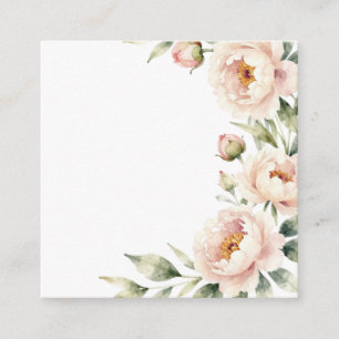 Eleganter Wasserfarbe-Blush-Pfingstrosen-Blumenhin Begleitkarte