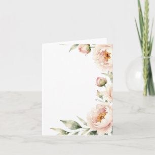 Eleganter Wasserfarbe-Rosaton Pfingstrosen-Blumenh Einladung
