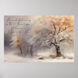 Eleganter Wasserfarben-Baum Natur Poster