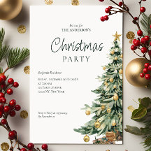 Eleganter Wasserfarben-Baum-QR-Code Weihnachtsfeie