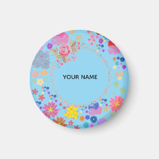 Eleganter Wasserfarben-Blumenname-Magnet Magnet