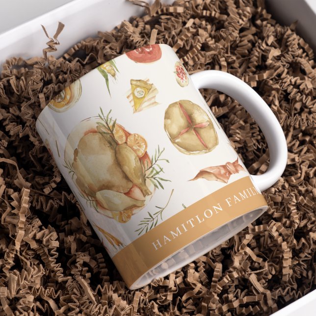 Eleganter Wasserfarben Herbst Türkei Erntedank Kaffeetasse (Von Creator hochgeladen)