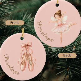 Eleganter Wasserfarben-Nussknacker-Ballerina-Balle Keramik Ornament