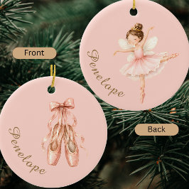 Eleganter Wasserfarben-Nussknacker-Ballerina-Balle Keramik Ornament