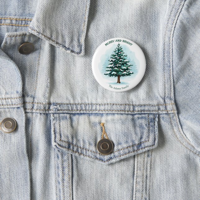 Eleganter Wasserfarben-Weihnachtsbaum 'Merry & Bri Button (Beispiel)