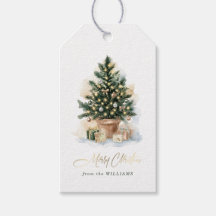 Eleganter Wasserfarben-Weihnachtsbaum ohne Foto