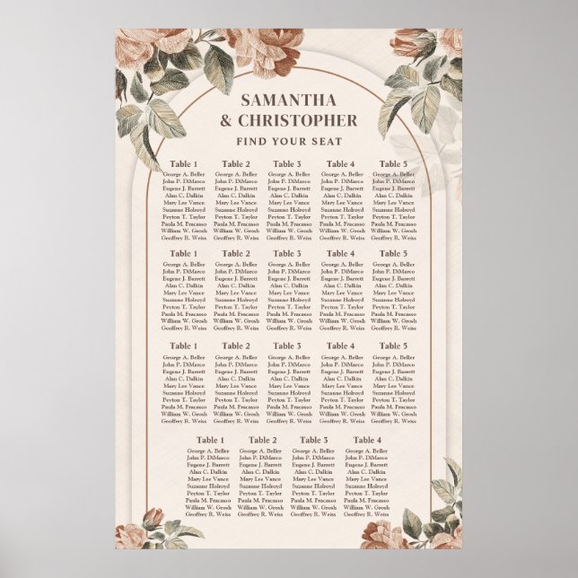 Eleganter, wasserfarbener Kupferstich-Blume Poster (Vorne)