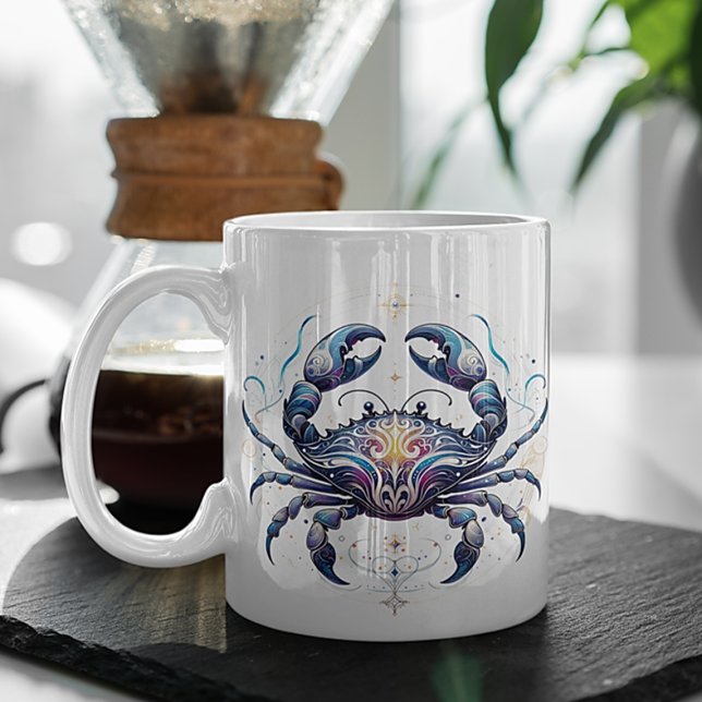 Eleganter Wasserfarbenkrebs Zodiac Custom Tasse (Von Creator hochgeladen)